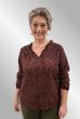 Brun viskose print bluse, Amalie 220613