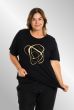 Sort Gitte t-shirt med guld print, G253089