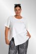 Hvid asymmetrisk t-shirt, G253211
