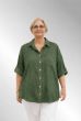 Khaki grøn bomulds skjorte i ble kvalitet, 55032