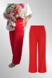 Rød viskose / hør buks Marta 62273