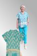 Turkis viskose bluse med print, 6319