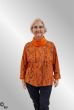 Orange fløjlsbluse med print, 9f3819
