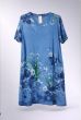 Jeanes blue bomulds kjole med blomster, 3502