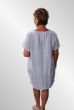 Blå stribet viskose/hør kjole, Rayas