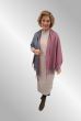 Grå / bordeaux dobbelt cashmere / viskose tørklæde FA78089