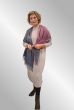 Grå / bordeaux dobbelt cashmere / viskose tørklæde FA78089