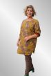 Lun tunika i smuk gyldent print, Bella A40-J1