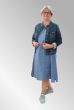 Blå prikket hørkjole JK, 20804