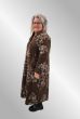 Brun fløjlskjole med print, 12231IKJ