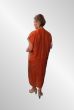Brændt orange silke kaftan kjole, K1002