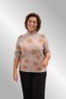 Beige strik bluse med høj hals, dot ME7029