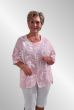 Rosa bomulds bluse med grafisk print, Italien 90007