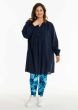 Navy viskose hør tunika, G241009