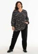 Sort viskose bluse med print, 241032