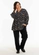Sort viskose bluse med print, 241032