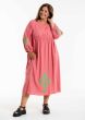 Koral kjole i viskose /hør med applikation, Bodil 242016