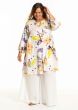 Hvid tunika med multifarvet print, G243041