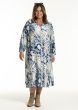 Blå printet lang kjole, G252035