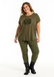 Oliven T-Shirt med print, Gitte 254072