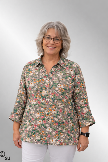 Beige viskose skjorte med blomster print 33161