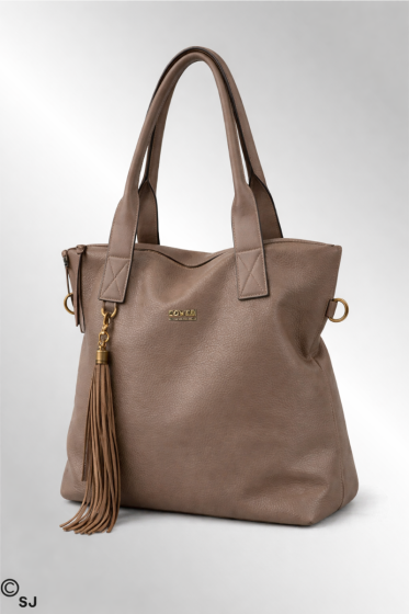 Taupe taske med lang rem. CC8007