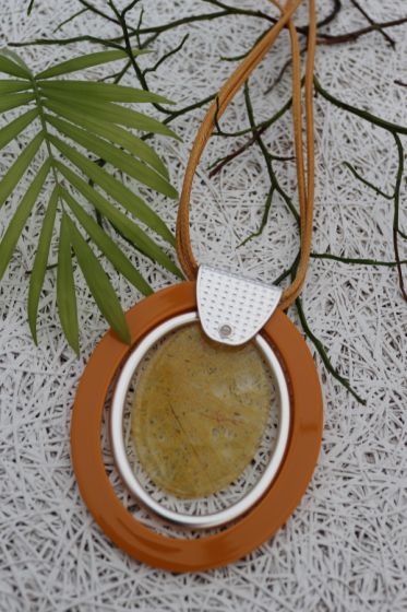 Halskæde, retro gul