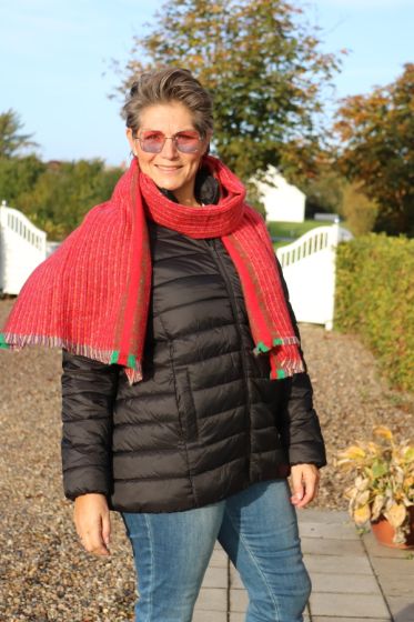 Groftvævet rødt tørklæde FA35062