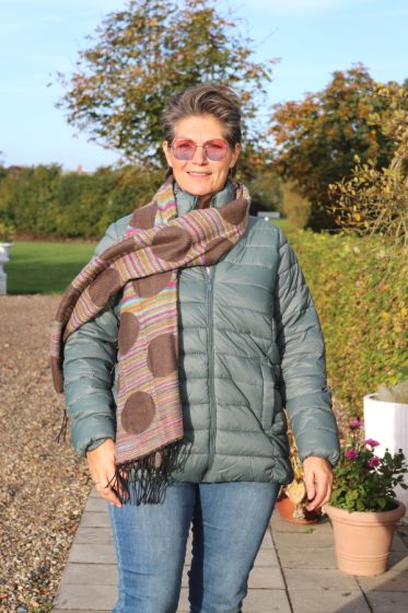 Mørk brun / multicolor tørklæde FA 1061