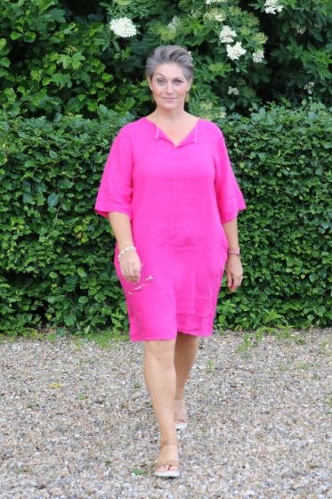 Pink hør kjole, Inge Gert