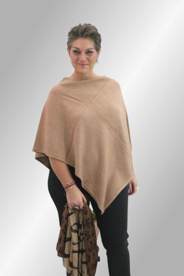 Camel poncho med cashmere, Tr 8044 