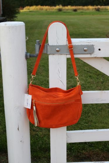 Orange ruskindstaske, C1055