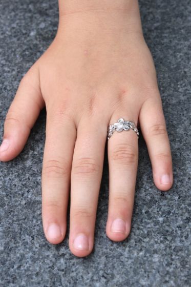 Emily flower ring, " sølv"