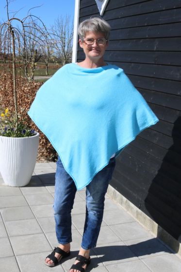 Trekantet poncho, Turkis blå