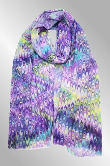 Lilla/grøn/turkis tørklæde BA-0968