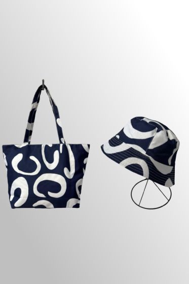 Mørk blå match sæt, taske og hat 34