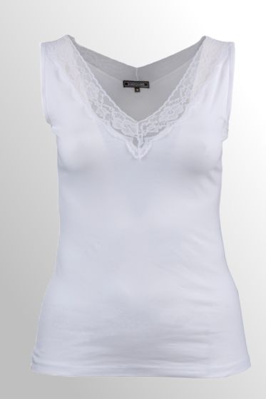Hvid top med lace, Tessie SG130