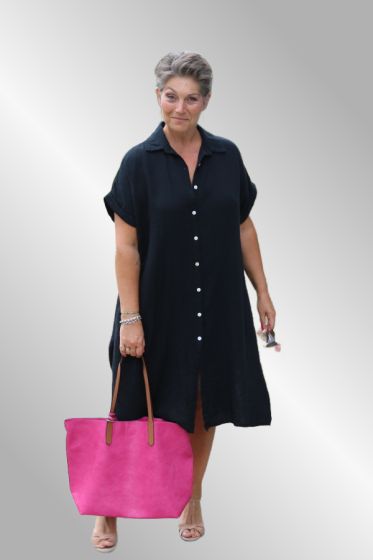 Sort bomulds skjorte kjole / cardigan, Betty XUI