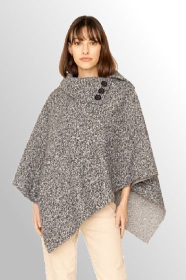 Grå fliis poncho, Caroline