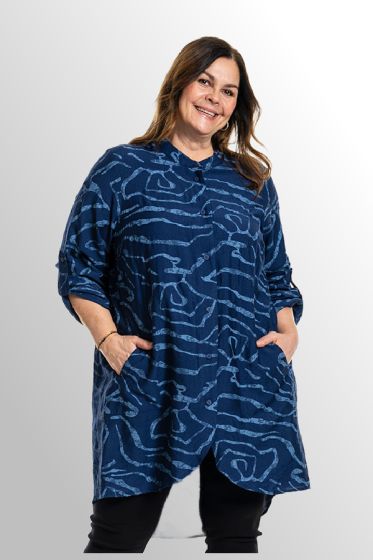 Blå tunika jakke, Monna G246009