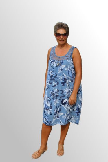 Solkjole med spartel blonde, blå