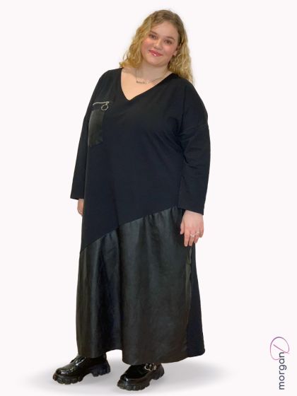 Sort kjole med skind look besætning, Morgan madonna