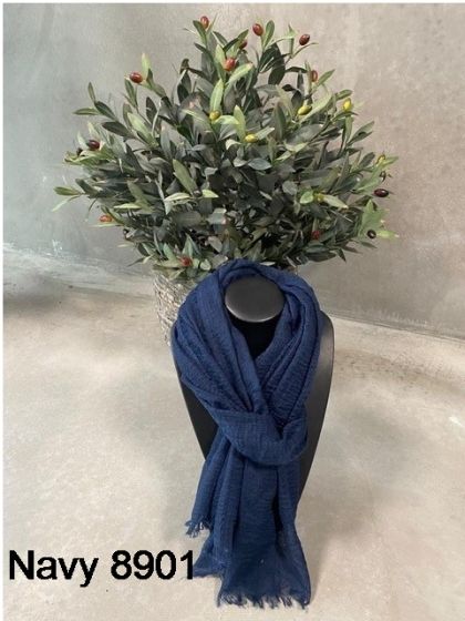 Tørklæde, ensfarvet,  navy
