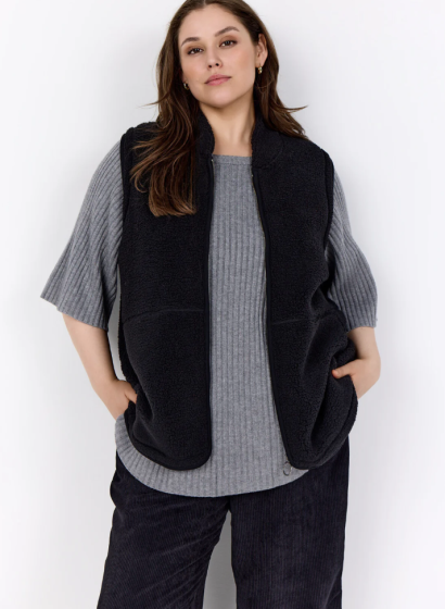 Teddy vest, sort, 20656