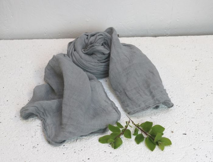 Hør tørklæde, grå