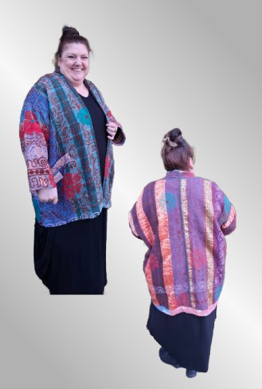 Bomuldsjakke med broderi, vendbar NR. 8