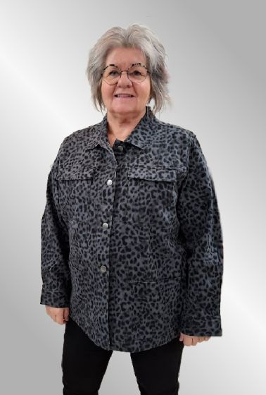 Grå leo denimjakke, W10563 Noella