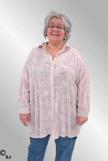 Rosa hør skjorte, 10897