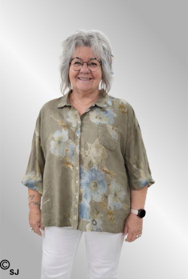 Naturfarvet hørskjorte, Italien 12529