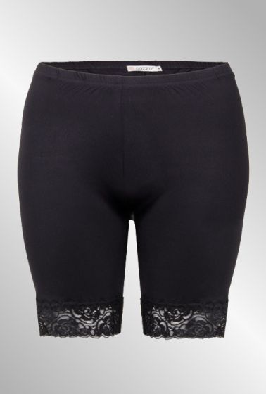 Sorte cykel shorts med blonde kant, G152631